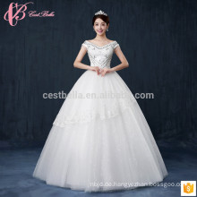 Lace appliues, die sleeveless Schatzkugelkleid plus Größe alibaba Hochzeitskleid bördeln